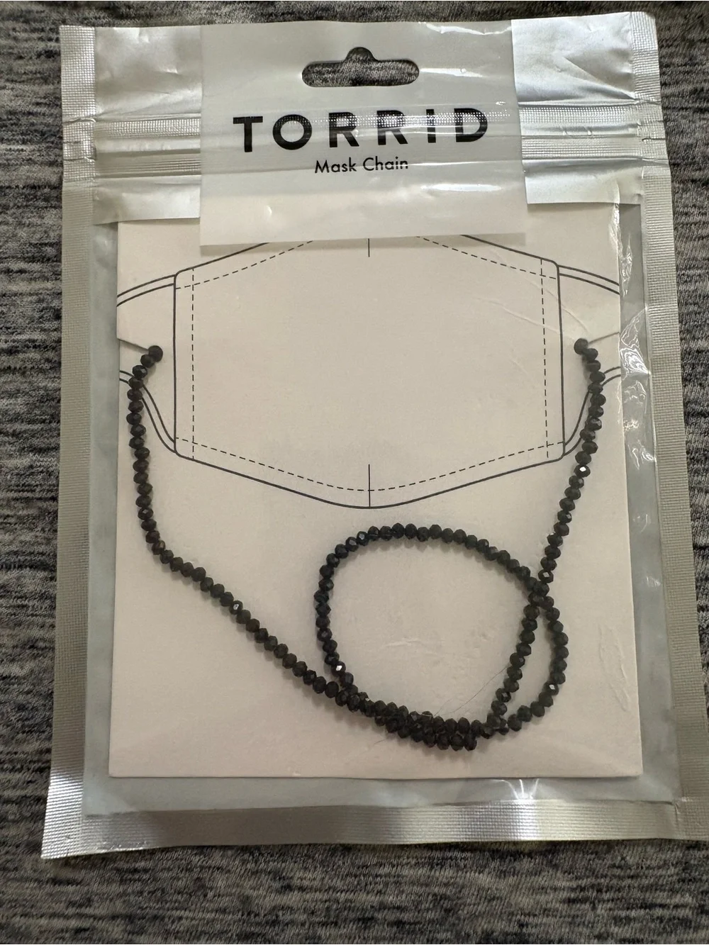 torrid Black Faceted Beaded Mask Chain